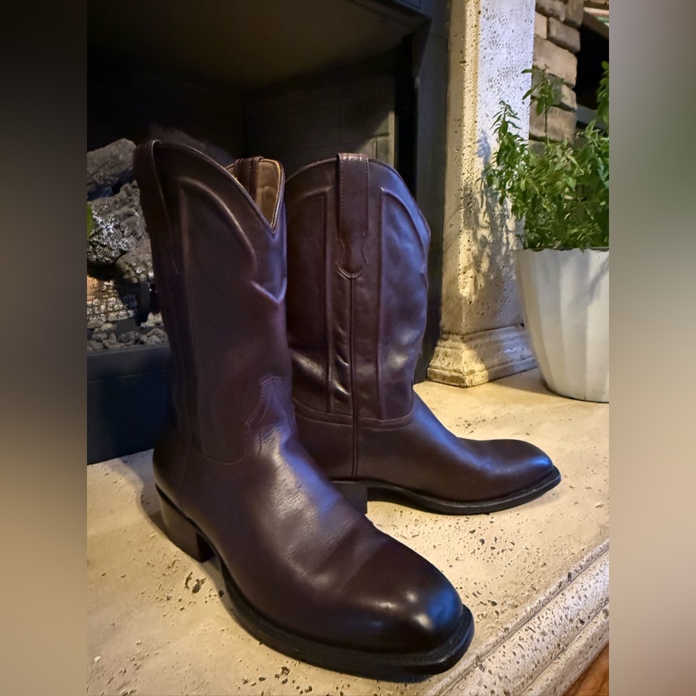 Cuero TX Men's Wine Leather Boots